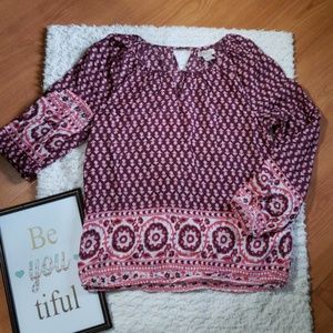 Lucky Brand peasant Boho top Size XS